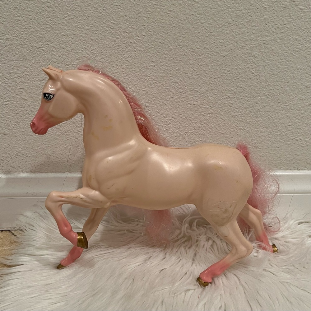Mattel Pink Horse with Shimmery Sparkly Tinsel Hair - TLC